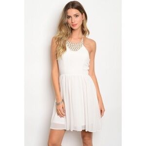 🆕Chiffon off white embellished dress